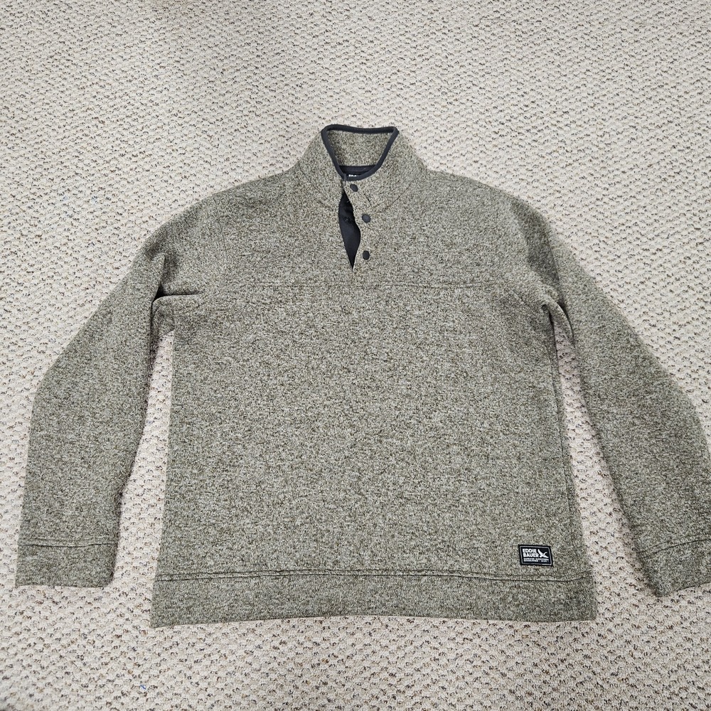 Eddie Bauer 1/4 Snap Sweatshirt Mens Large Brown Radiator‎ Fleece Pullover